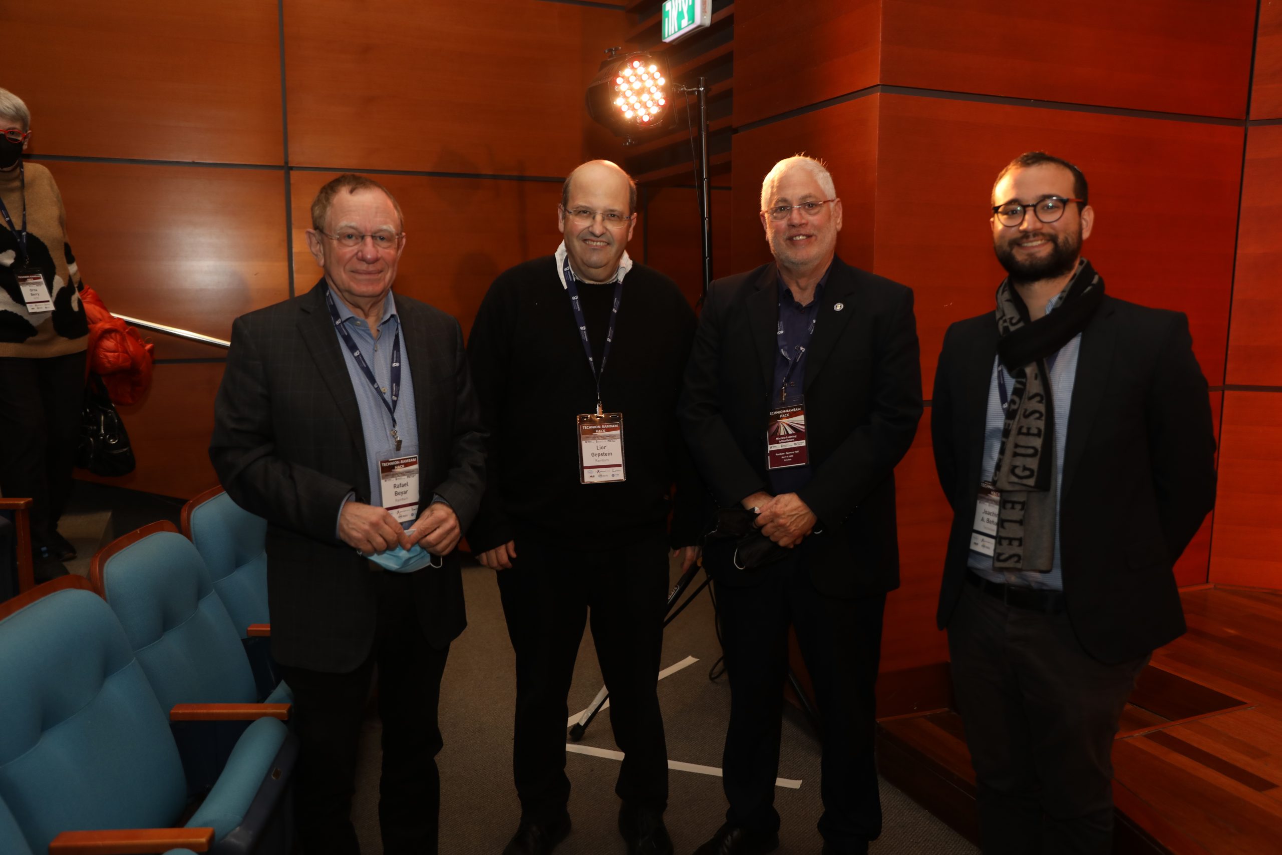 From left to right:  
Prof. Rafael (Rafi) Beyar – President of Rambam Friends Organization, Professor Emeritus Medicine and Biomedical Engineering, Technion, 
Prof. Lior Gepstein – Director of the Division of Research and the Department of Cardiology at Rambam Health Care Campus, 
Prof. Uri Sivan – President of the Technion Israel Institute of Technology, 
Assoc. Prof. Joachim A. Behar (Oxon) – Academic Director, Technion-Rambam Initiative in Medical AI (TERA), Faculty of Biomedical Engineering &amp; Data and Decision Sciences, Artificial Intelligence in Medicine Laboratory (AIMLab.), Technion, 
(photo: Rambam Marketing Department) 